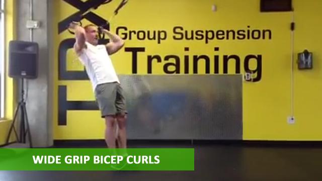 TRX Arm Exercises - Wide Grip Bicep Curls