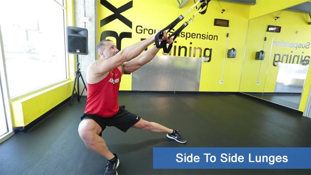 TRX leg exercises - side to side lunges