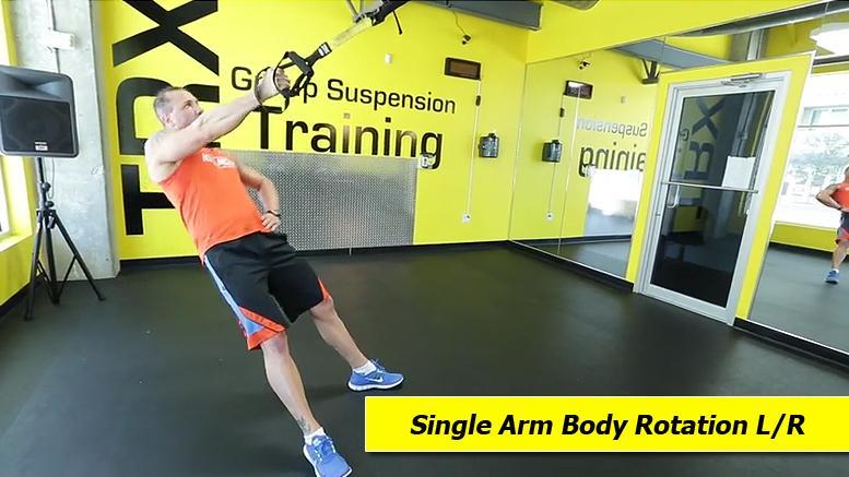 TRX shoulder exercises - single arm body rotation