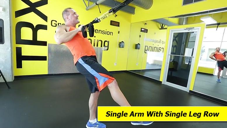 TRX shoulder exercises - Single arm with single leg row