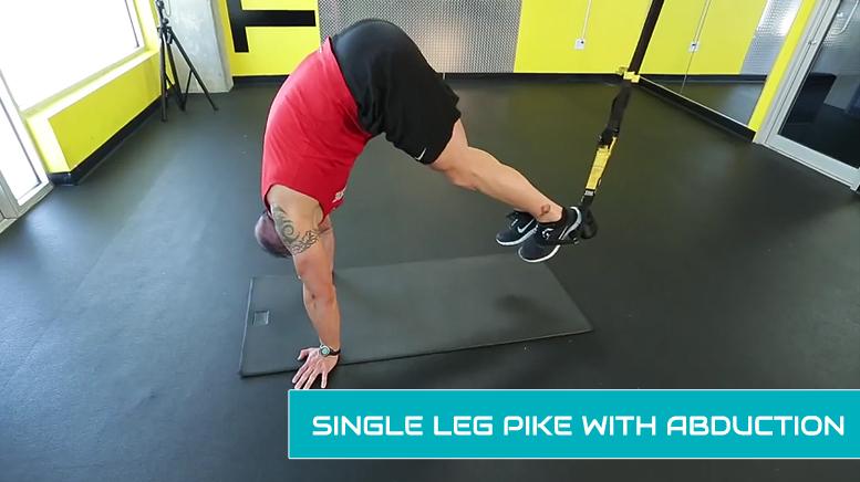 TRX leg workouts - single leg pike with abduction