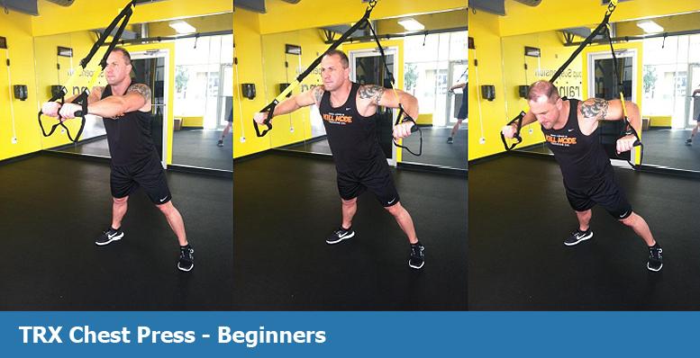 TRX chest press for beginners