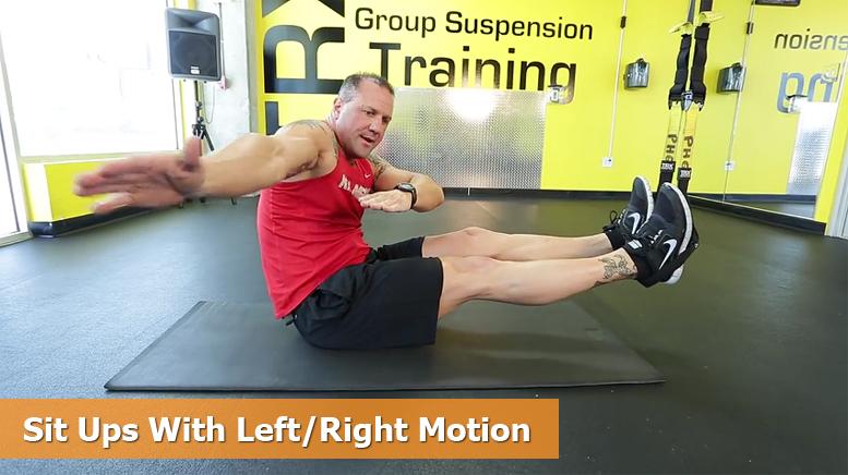 TRX core workouts - Sit ups with left / right motion