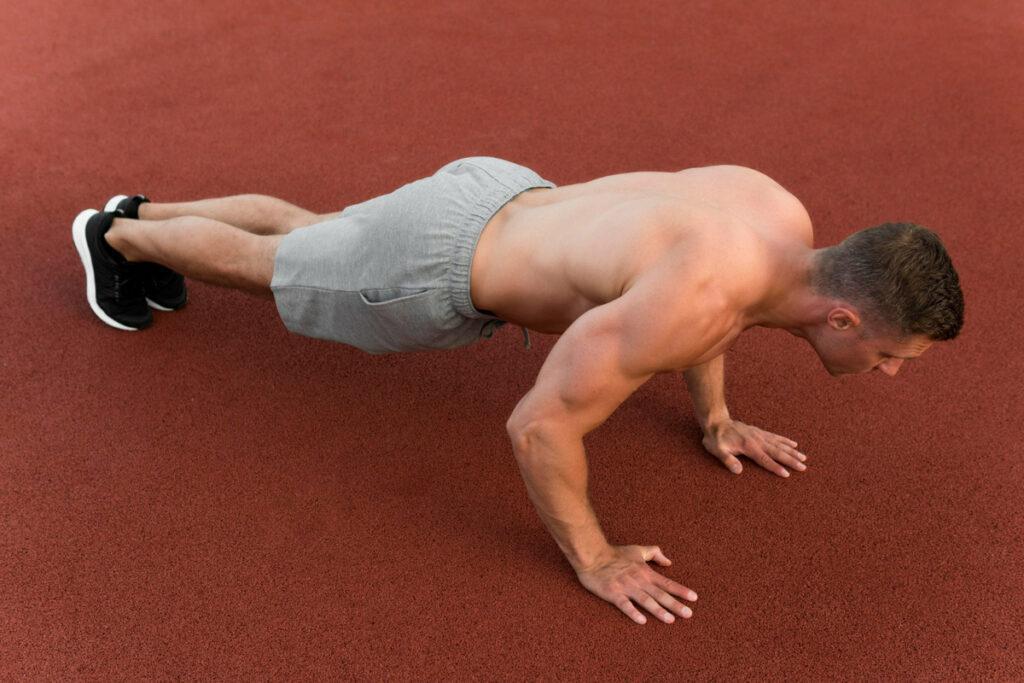 man doing 100 push ups