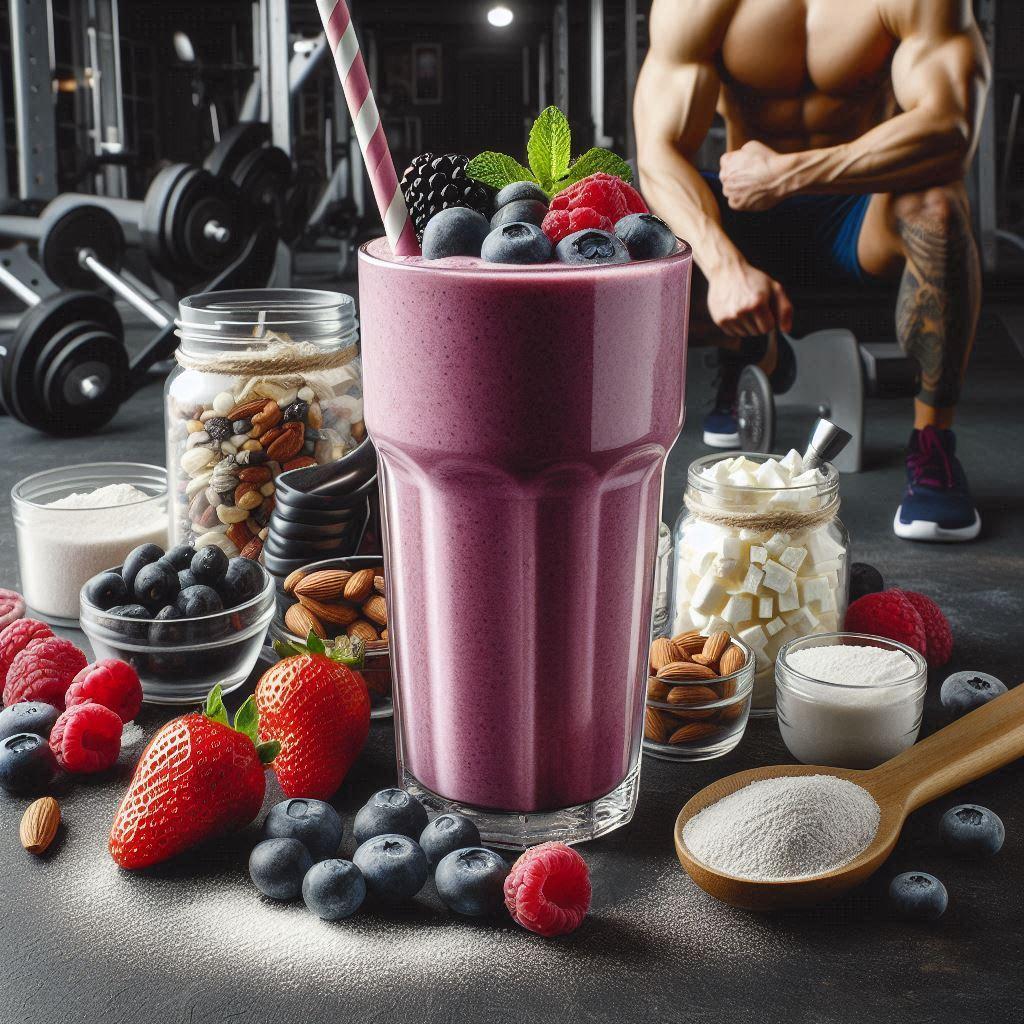 high protein smoothies - berry blast