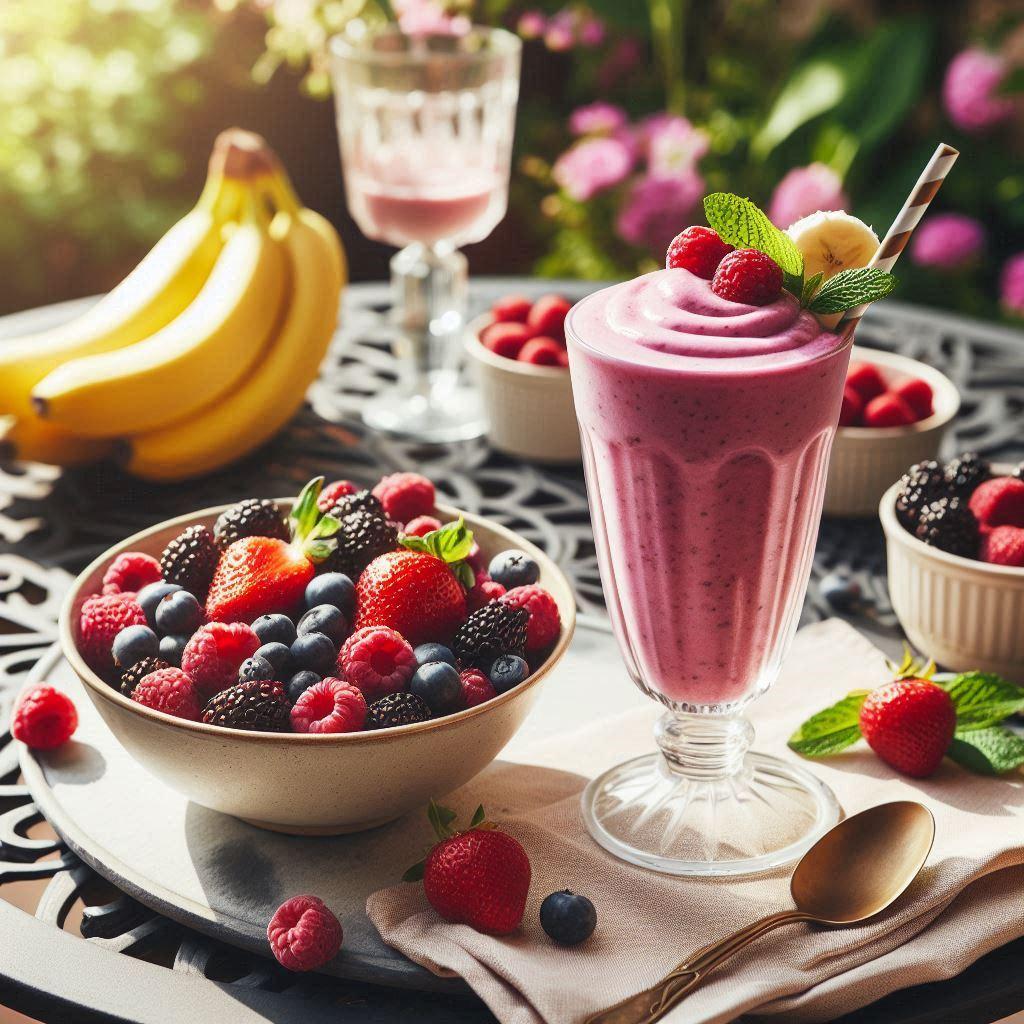 Summer Smoothies - mixed berries and banana