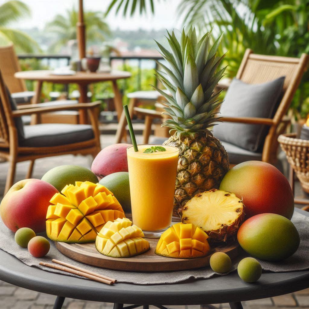 summer smoothies - pineapple and mango